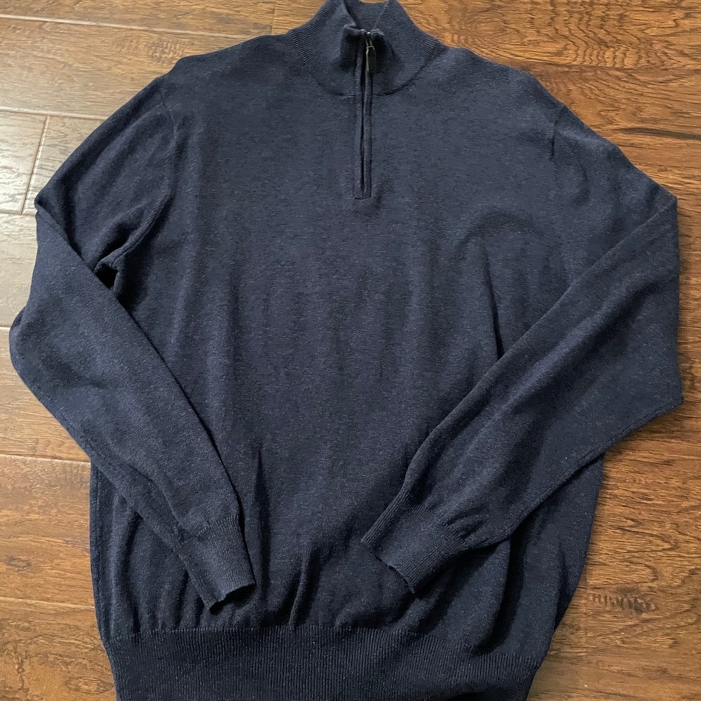 Jos A Bank 1/4 Zip Sweater - Navy